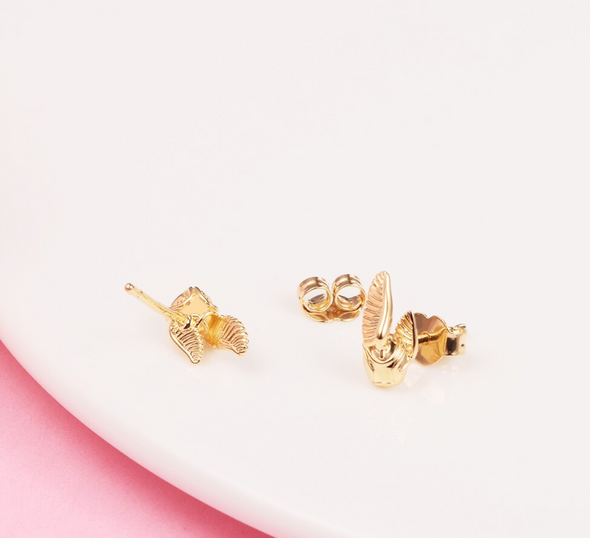 Tiny Golden Snitch Inspired Stud Earrings