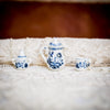 vintage doll house china tea-cup necklaces blue toile