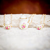 vintage doll house china tea-cup necklaces pink rose 1