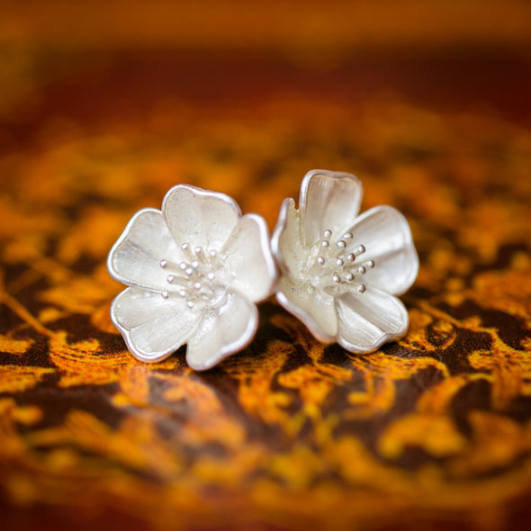 Sakura blossom silver studs