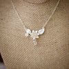 the evelyn lotus flower silver necklace