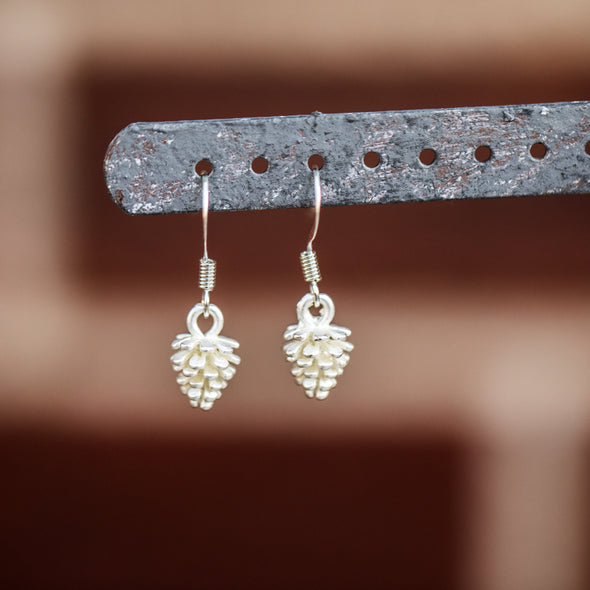 tini tiny gold pine corn silver earrings 