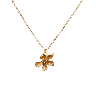 Cherry Blossom Necklace Sakura single dangle amaye plum blossom White Back Drop Gold