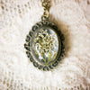 Queen Anne's Lace Pressed Flower Pocket Watch