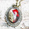 Red Flower Pressed Flower Pocket Watch