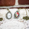 Purple Blossom Pressed Flower Pocket Watch