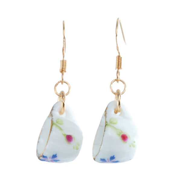 Tea Cup Earring made from miniature dollhouse china