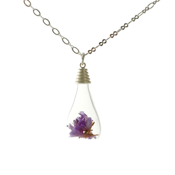 Pressed flower wildflower watch in resin purple blossom  glass orb marble