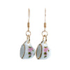 Tea Cup Earring made from miniature dollhouse china