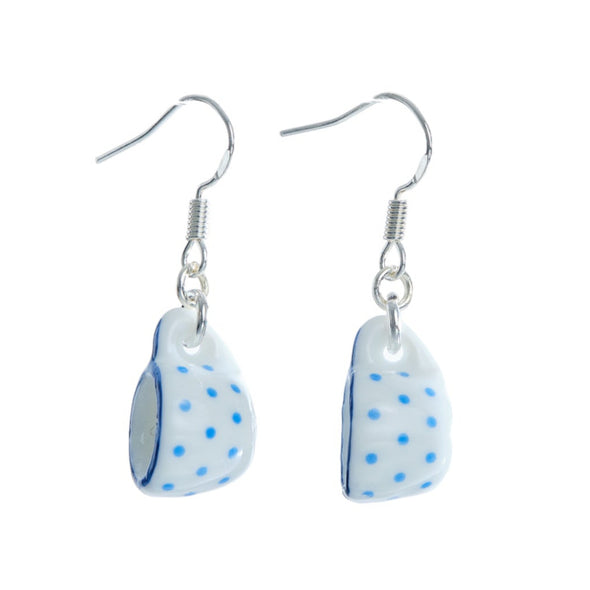 Tea Cup Earring made from miniature dollhouse china