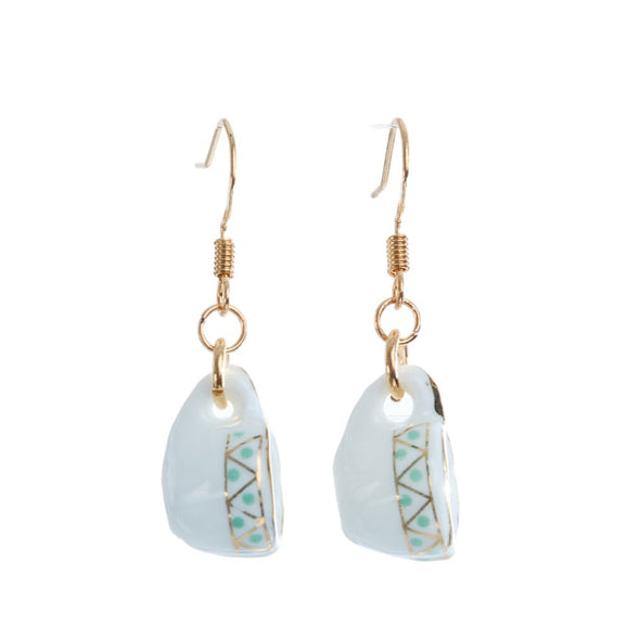 Tea Cup Earring made from miniature dollhouse china