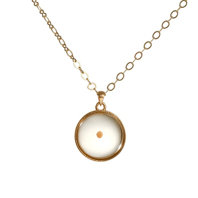 Real Mustard Seed Necklace in Glass Orb