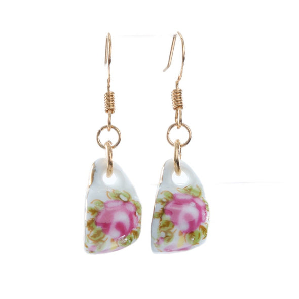 Tea Cup Earring made from miniature dollhouse china