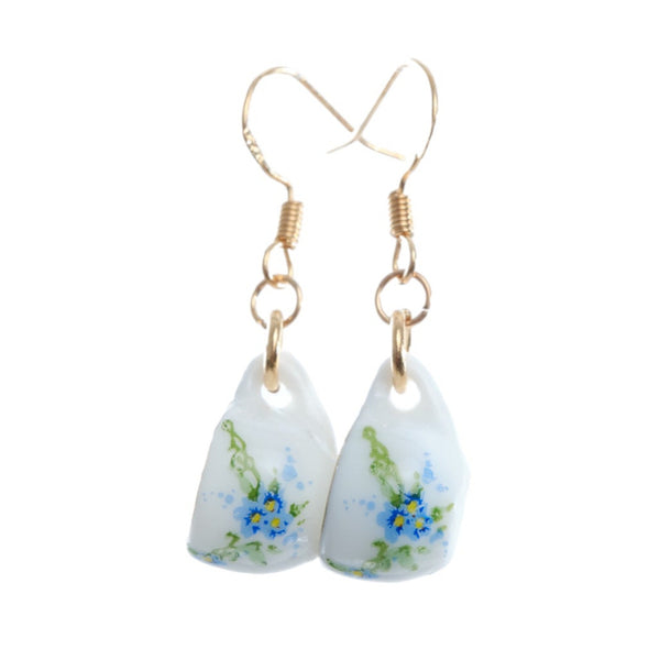 Tea Cup Earring made from miniature dollhouse china