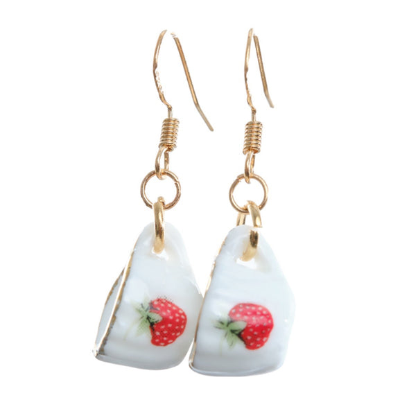 Tea Cup Earring made from miniature dollhouse china
