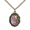 Pressed flower watch in resin purple blossom watch necklace