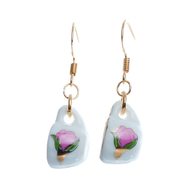 Tea Cup Earring made from miniature dollhouse china