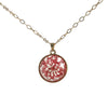 Pressed flower wildflower watch in resin red queen annes lace blossom  glass orb marble