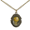 Pressed flower watch in resin yellow sunflower blossom watch necklace