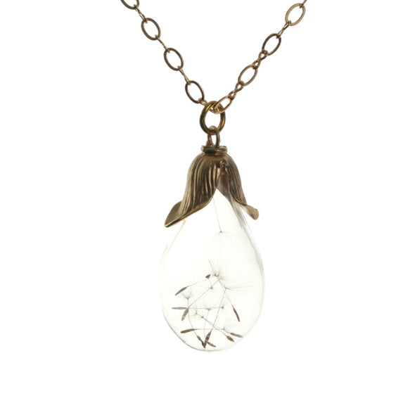 Pressed flower wildflower watch in resin dandelion seed wishies glass orb marble