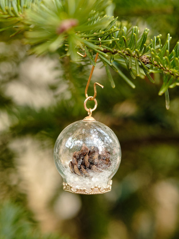 Real Pinecone Convertible Necklace to Ornament.