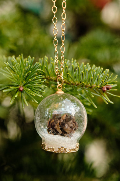 Real Pinecone Convertible Necklace to Ornament.