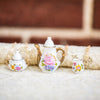 vintage doll house china tea-cup necklaces on lace